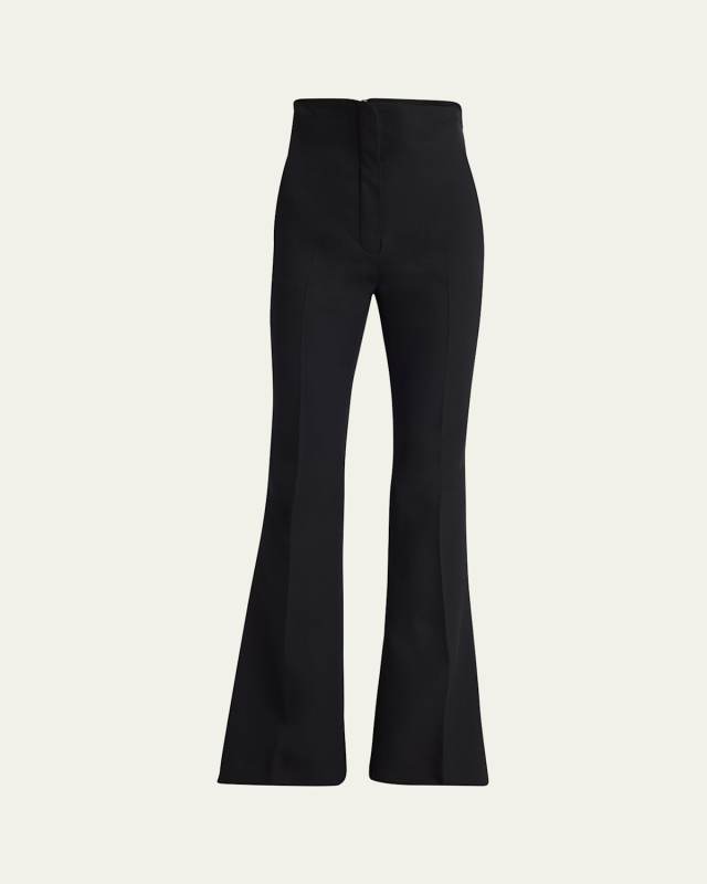 Foldover-Waist Flare Trousers